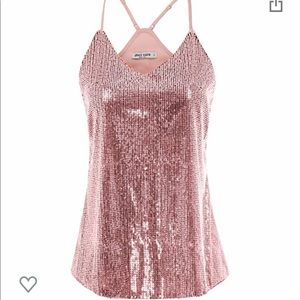 Pink sequin tank top